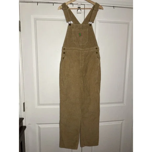 Empyre Suzie Khaki Corduroy Overalls Womens M Streetwear Utility - Picture 2 of 15